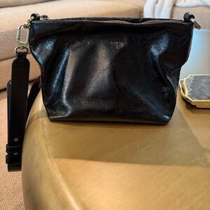 HOBO Shiny Black Crossbody Bag